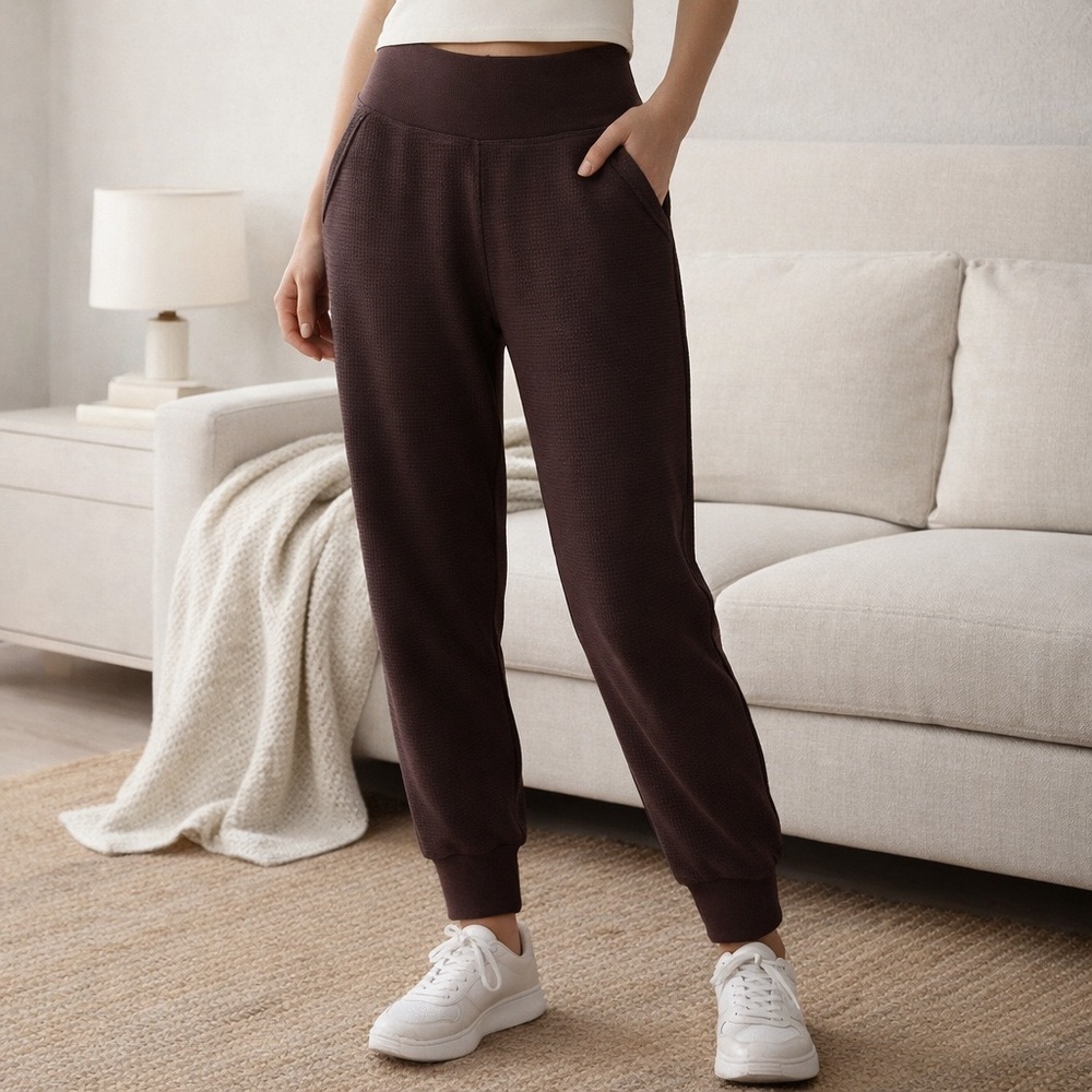 Athleta coaster Waffle Jogger Pants Tencel Lyocell Lounge Travel Sweatpants
